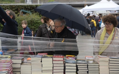 Sabadellencs mirant llibres a la plaça del Doctor Robert | Roger Benet